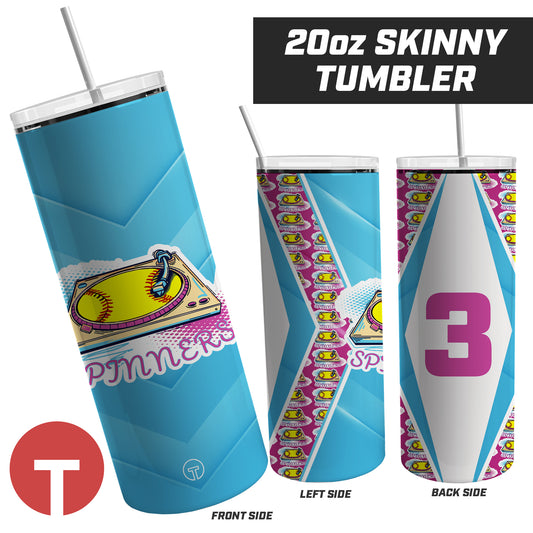 Spinners Softball - 20oz Skinny Tumbler