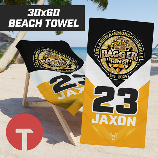 Bagger King - Oklahoma Hmong Cornhole - 30"x60" Beach Towel