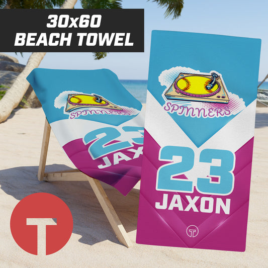 Spinners Softball - 30"x60" Beach Towel