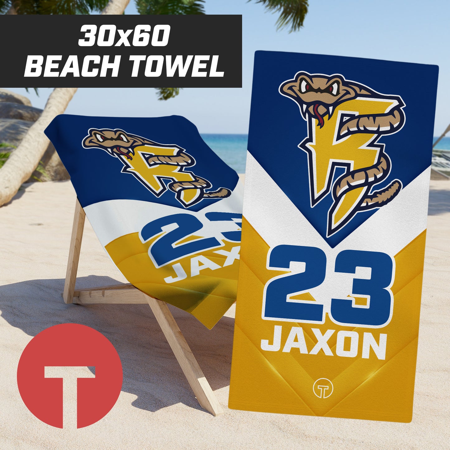 Rounding Third Rattlers - 30"x60" Beach Towel