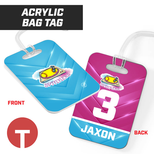 Spinners Softball - Hard Acrylic Bag Tag