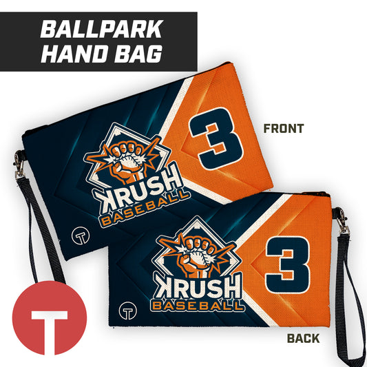 Krush Baseball - 9"x5" Zipper Bag with Wrist Strap