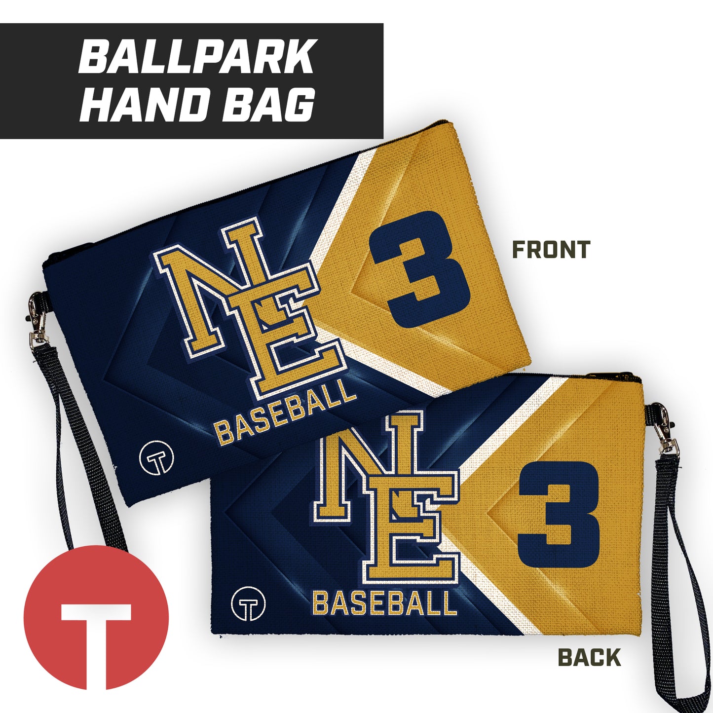 New Egypt Baseball - 9"x5" Zipper Bag with Wrist Strap