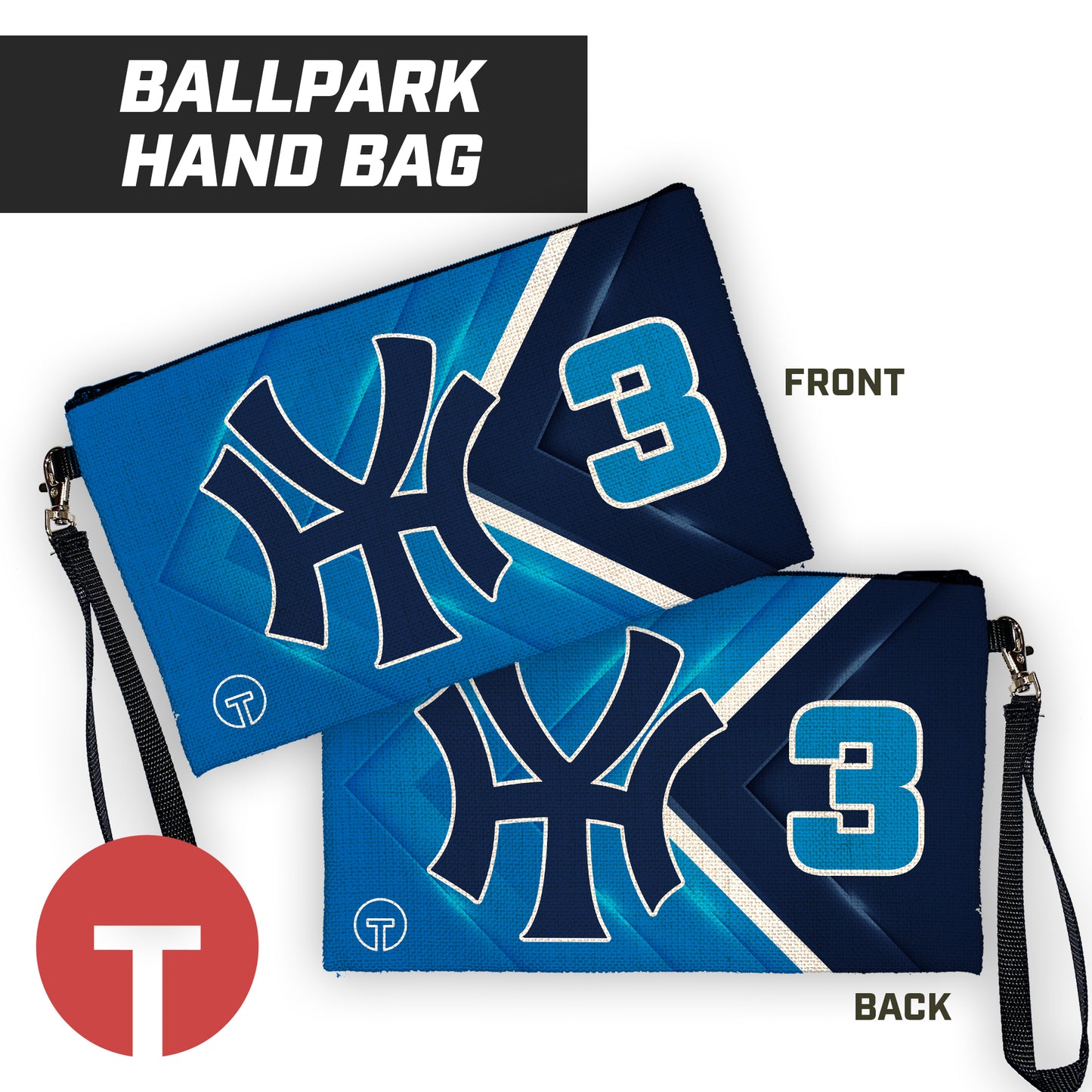 Hammond Yankees - 9"x5" Zipper Bag with Wrist Strap
