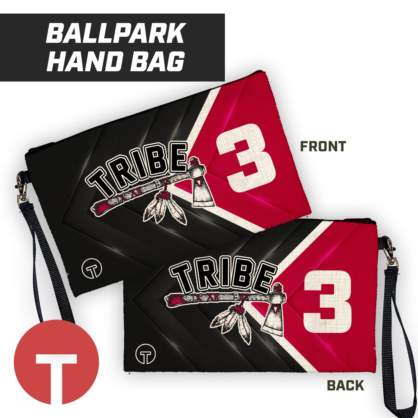 TRIBE - 9"x5" Zipper Bag with Wrist Strap