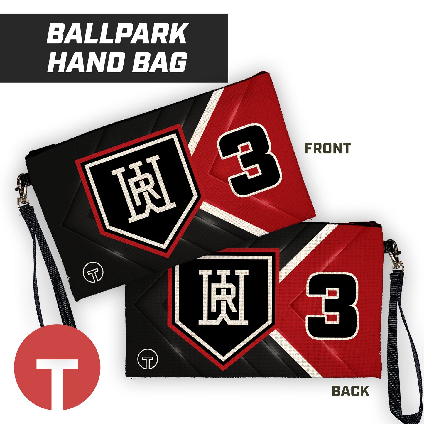 Rapids Baseball - 9"x5" Zipper Bag with Wrist Strap
