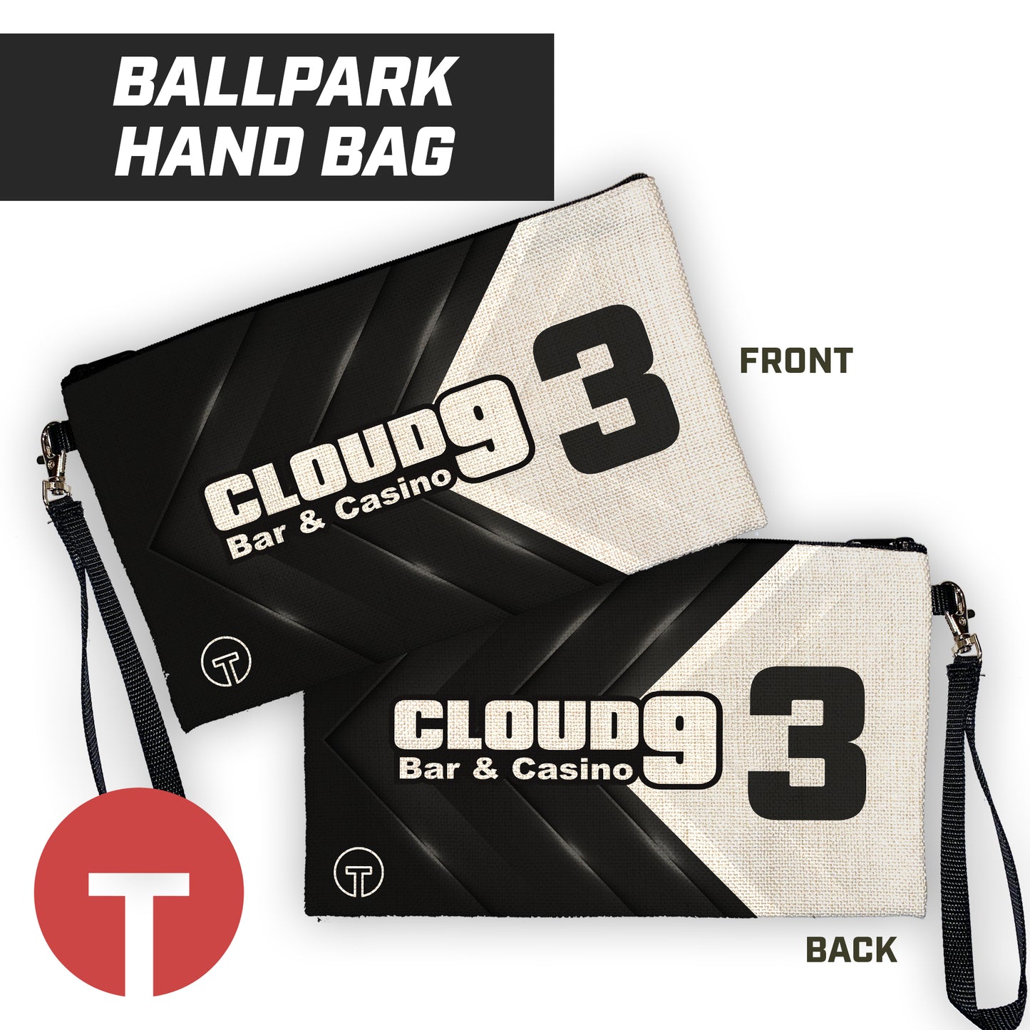 Cloud 9 - 9"x5" Zipper Bag with Wrist Strap