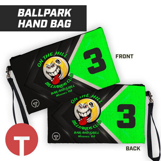 On the Hill Billiards Club - 9"x5" Zipper Bag with Wrist Strap