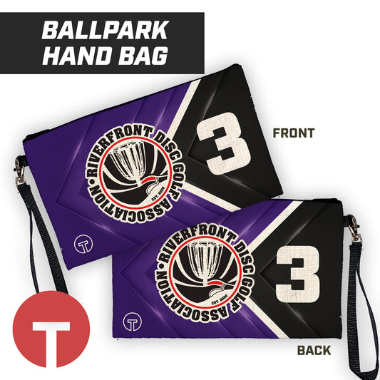 Riverfront Disc Golf - 9"x5" Zipper Bag with Wrist Strap