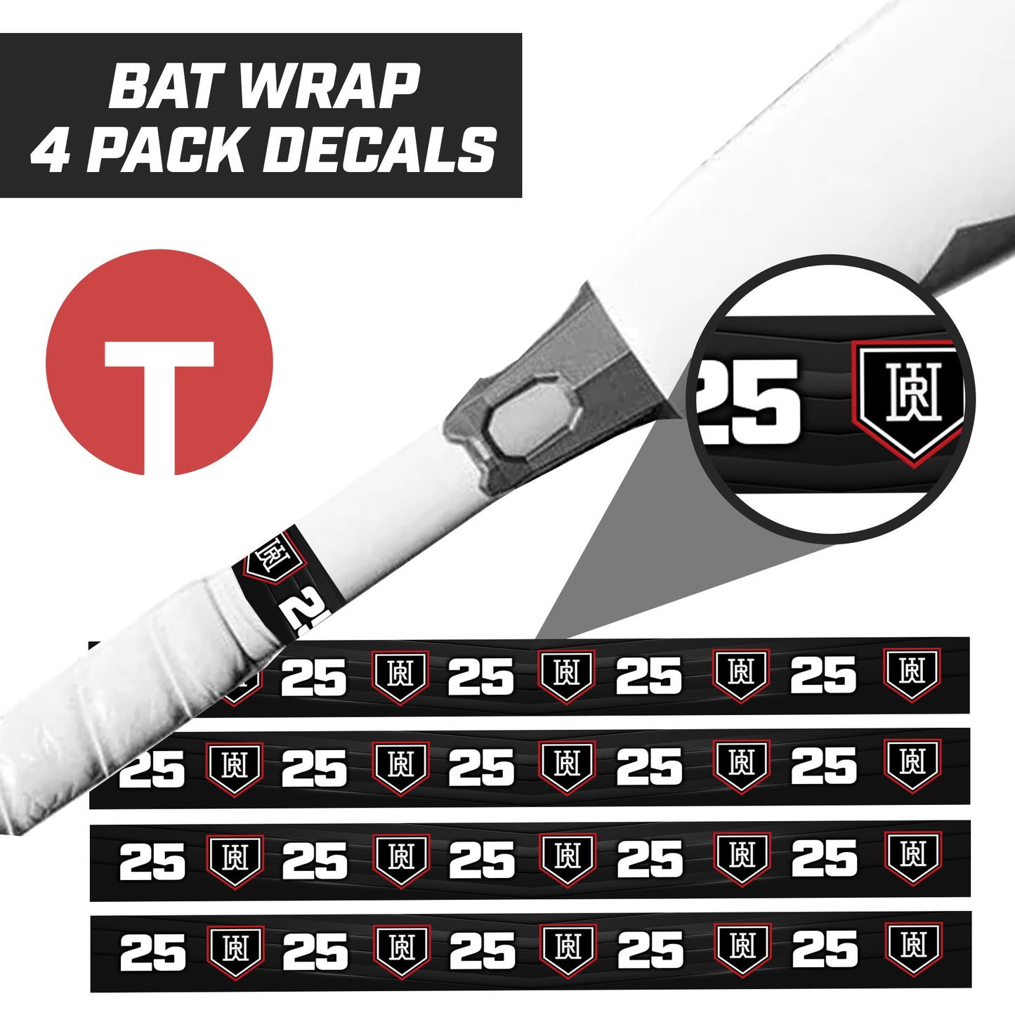 Rapids Baseball - Bat Decal Wraps (4 Pack)