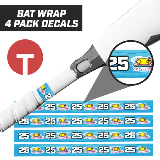 Spinners Softball - Bat Decal Wraps (4 Pack)