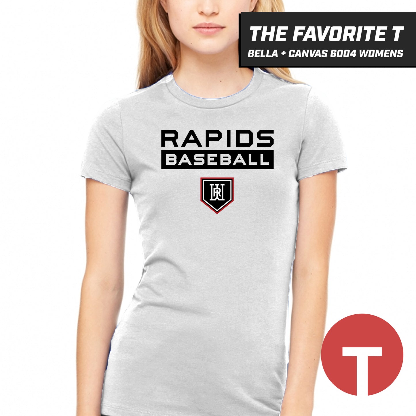 Rapids Baseball - Bella+Canvas 6004 Womens "Favorite T" - LOGO 4