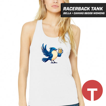 Bluebirds - Bella + Canvas B6008 Women's Jersey Racerback Tank