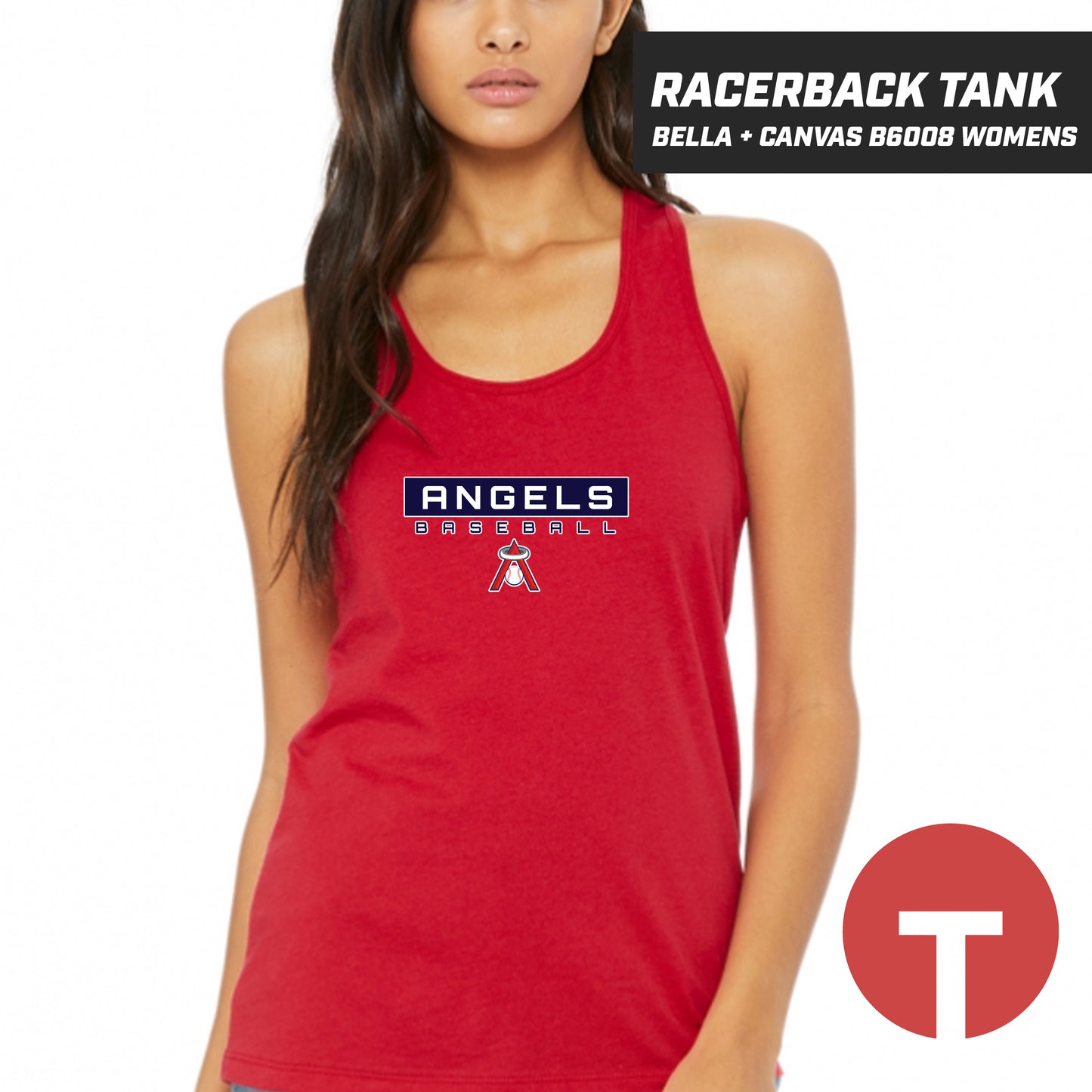 East Cobb Angels - LOGO 3 - Bella + Canvas B6008 Women's Jersey Racerback Tank