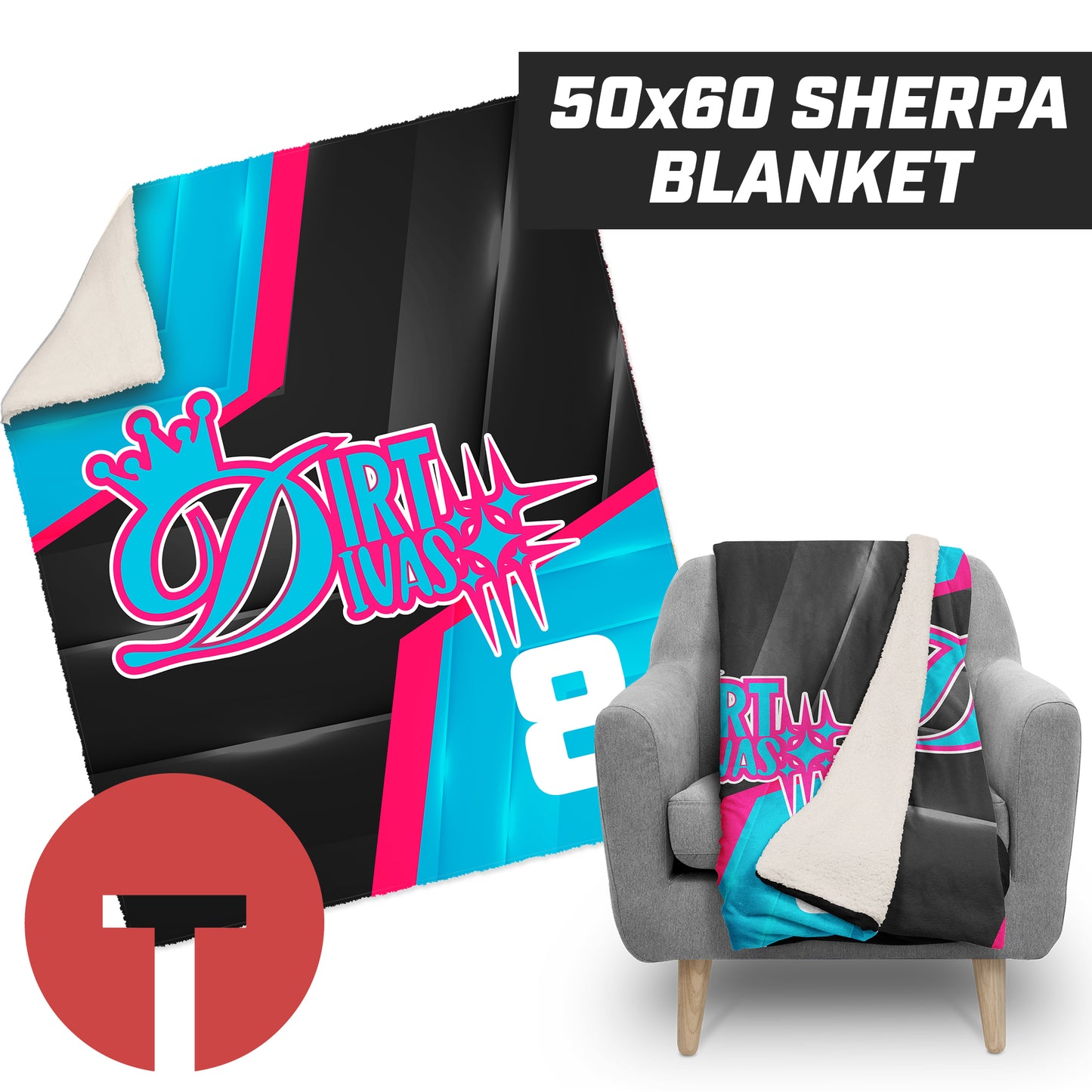 Dirt Divas - 50”x60” Plush Sherpa Blanket