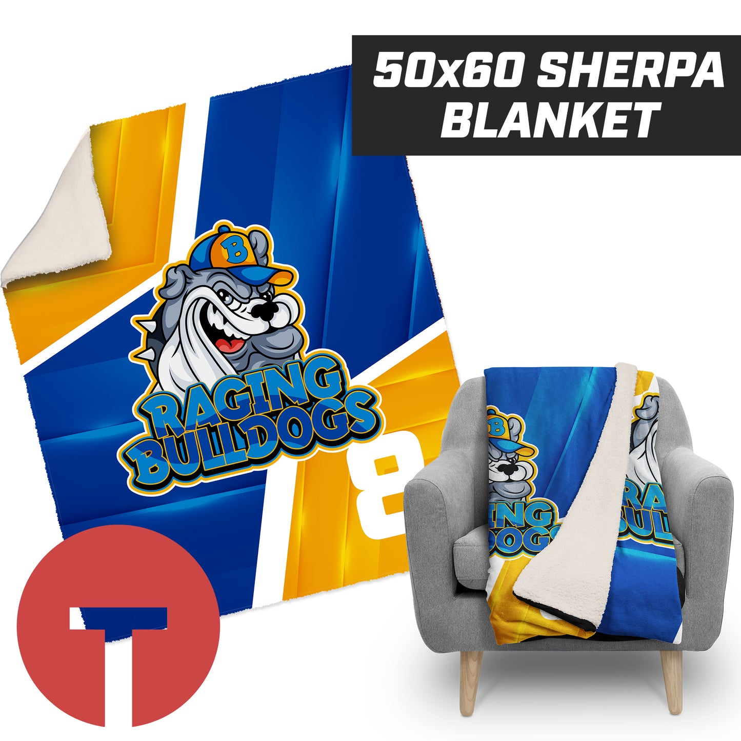 Raging Bulldogs - 50”x60” Plush Sherpa Blanket