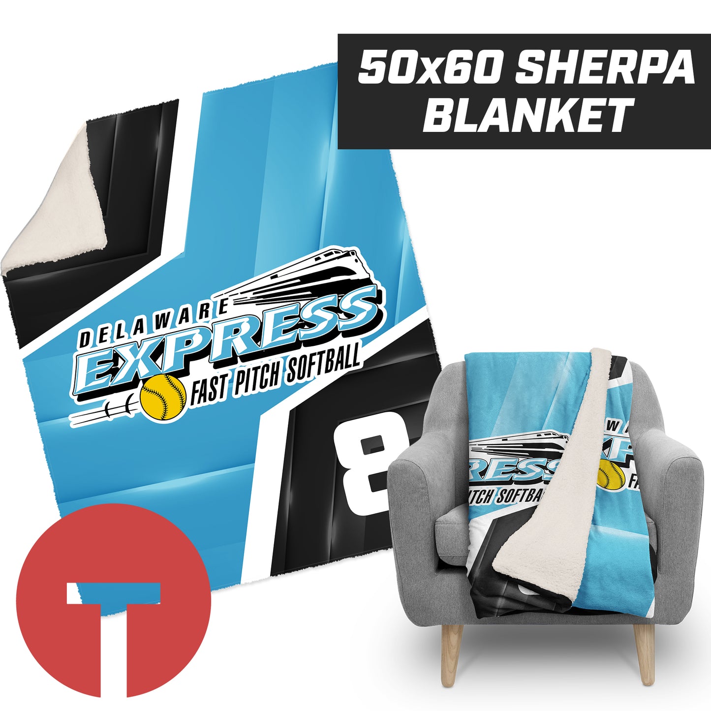 Delaware Express - 50”x60” Plush Sherpa Blanket