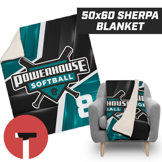 Powerhouse Softball - 50”x60” Plush Sherpa Blanket