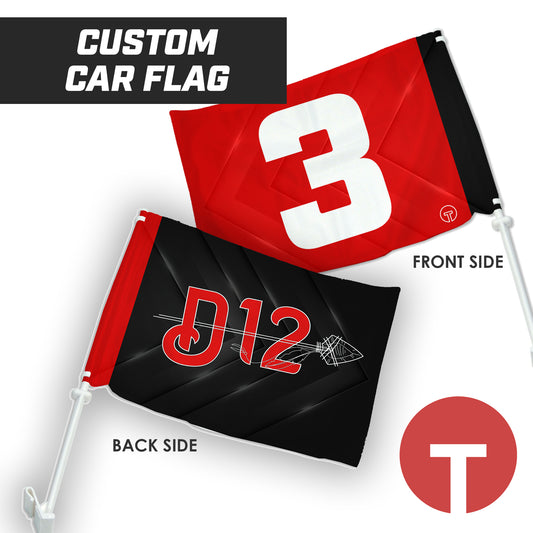 D12 - 16"x19.5" Car Flag w/Pole