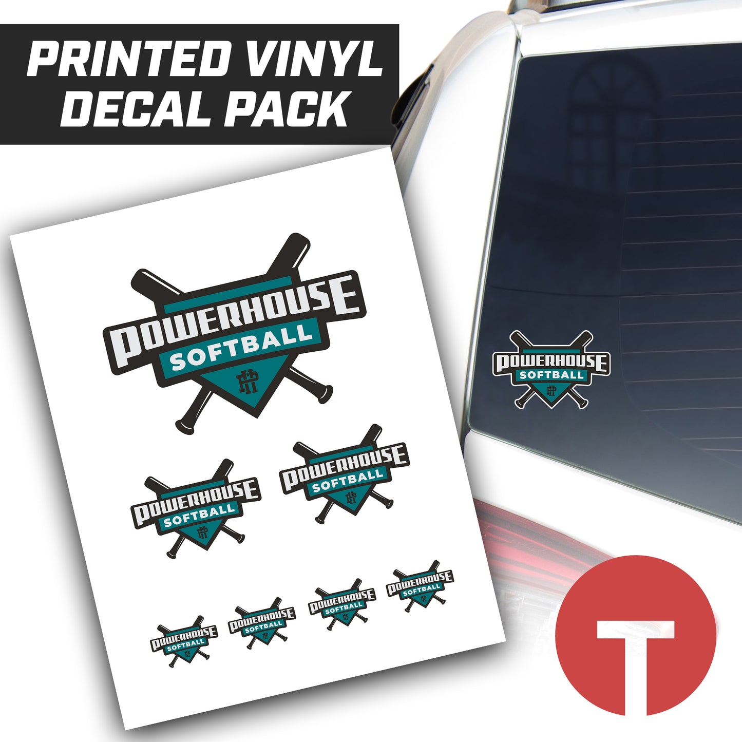 Powerhouse Softball - Logo Vinyl Decal Pack