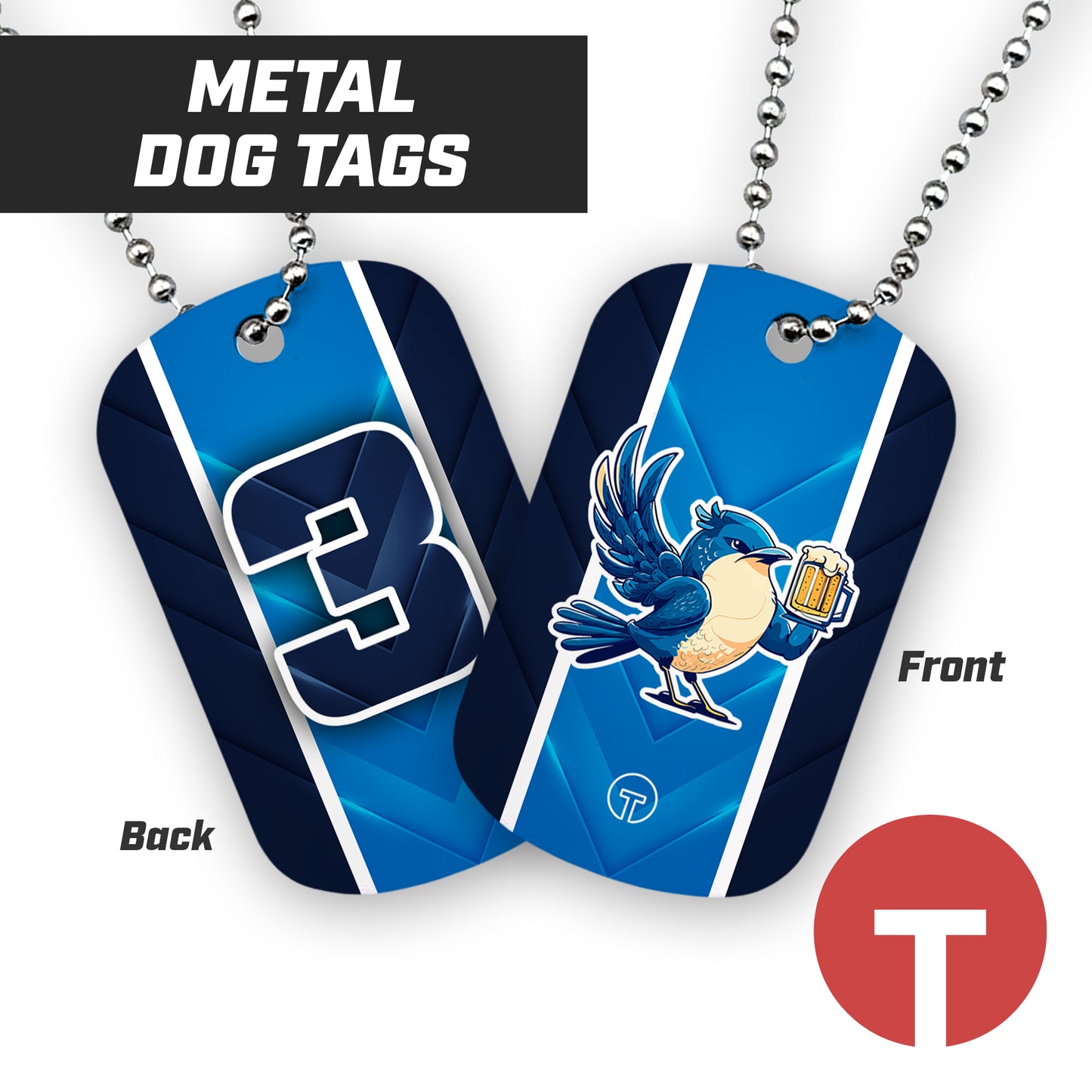Bluebirds - Double Sided Dog Tags
