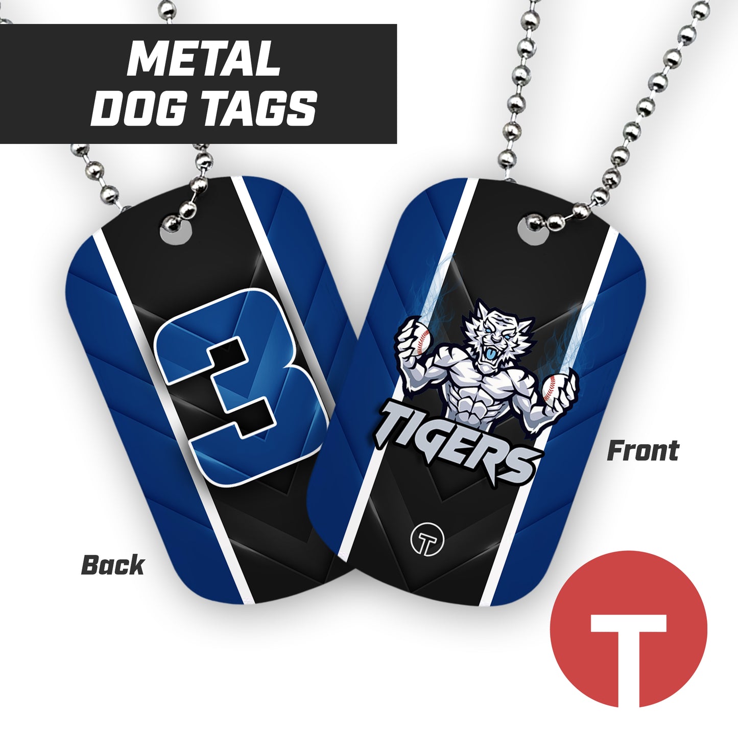 Tigers J Leon - Double Sided Dog Tags