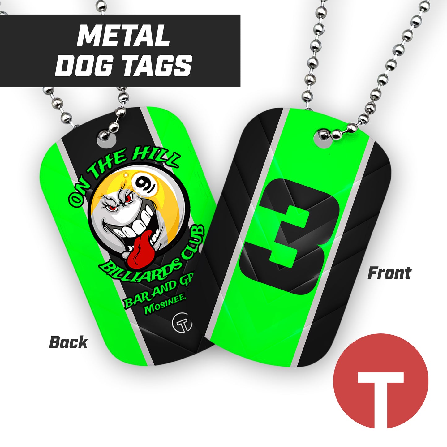 On the Hill Billiards Club - Double Sided Dog Tags