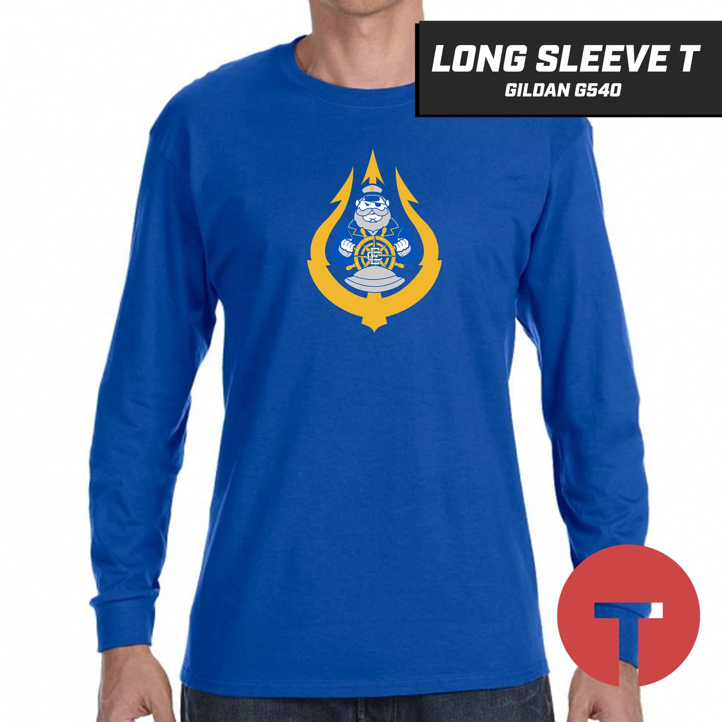 ECB Mariners - Long-Sleeve T-Shirt Gildan G540 - LOGO 2
